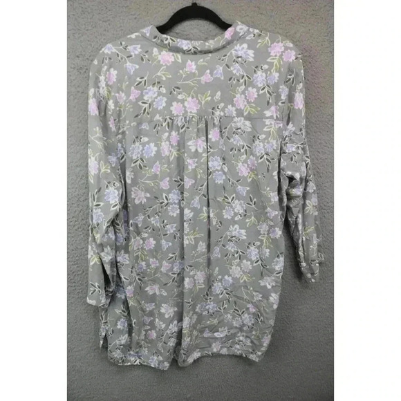 J. Jill 3/4 Sleeve Floral Button Down Blouse-Size XL - Picture 5 of 6